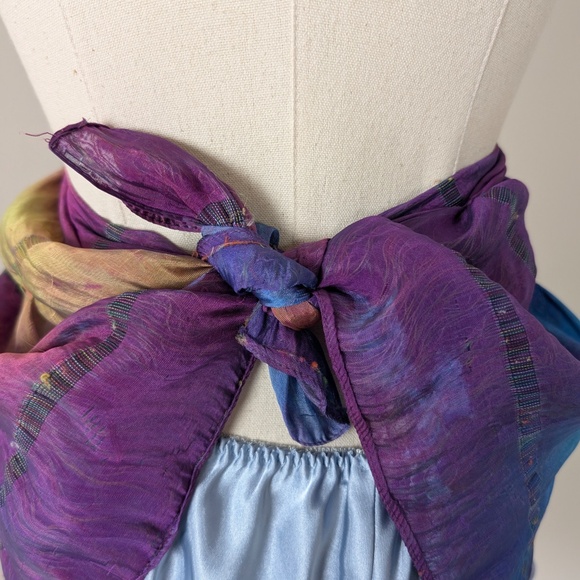 Tie Dyed Rectangular Scarf Mesh Transparent Natural Fibres Sheer - Picture 11 of 16